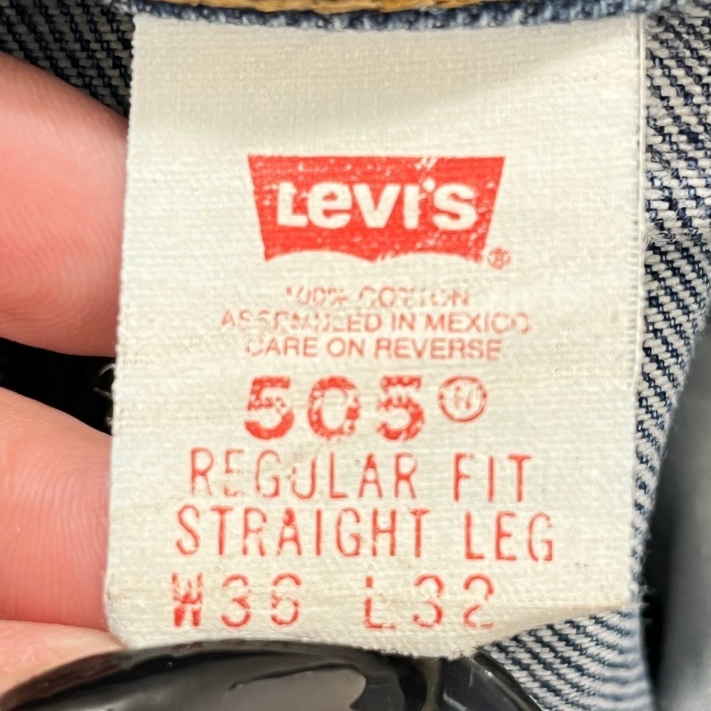 Vintage 90s Levis 505 Orange Tab Distressed Straight Leg Jeans Mens 36x32